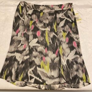 NWT Jones Wear A-Line Skirt in Black, Pink, and Yellow